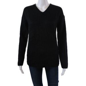 Strenesse Womens Wool V-neck Long Sleeve Knitted Sweater Gray Size 02